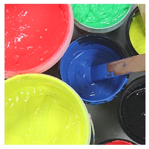 Image of pots of screen printing inks