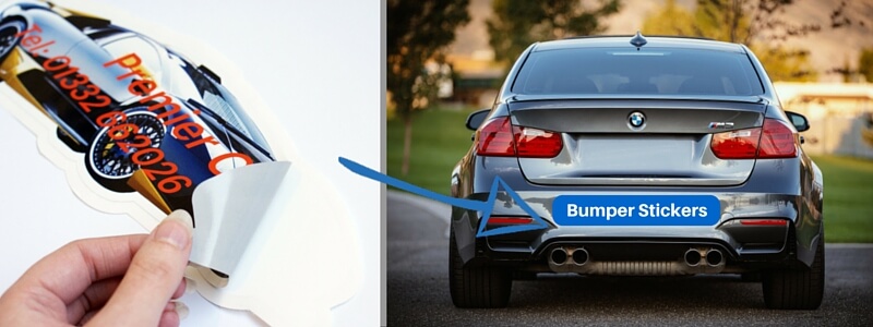 Custom printed car bumper stickers