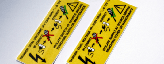 printed safety labels